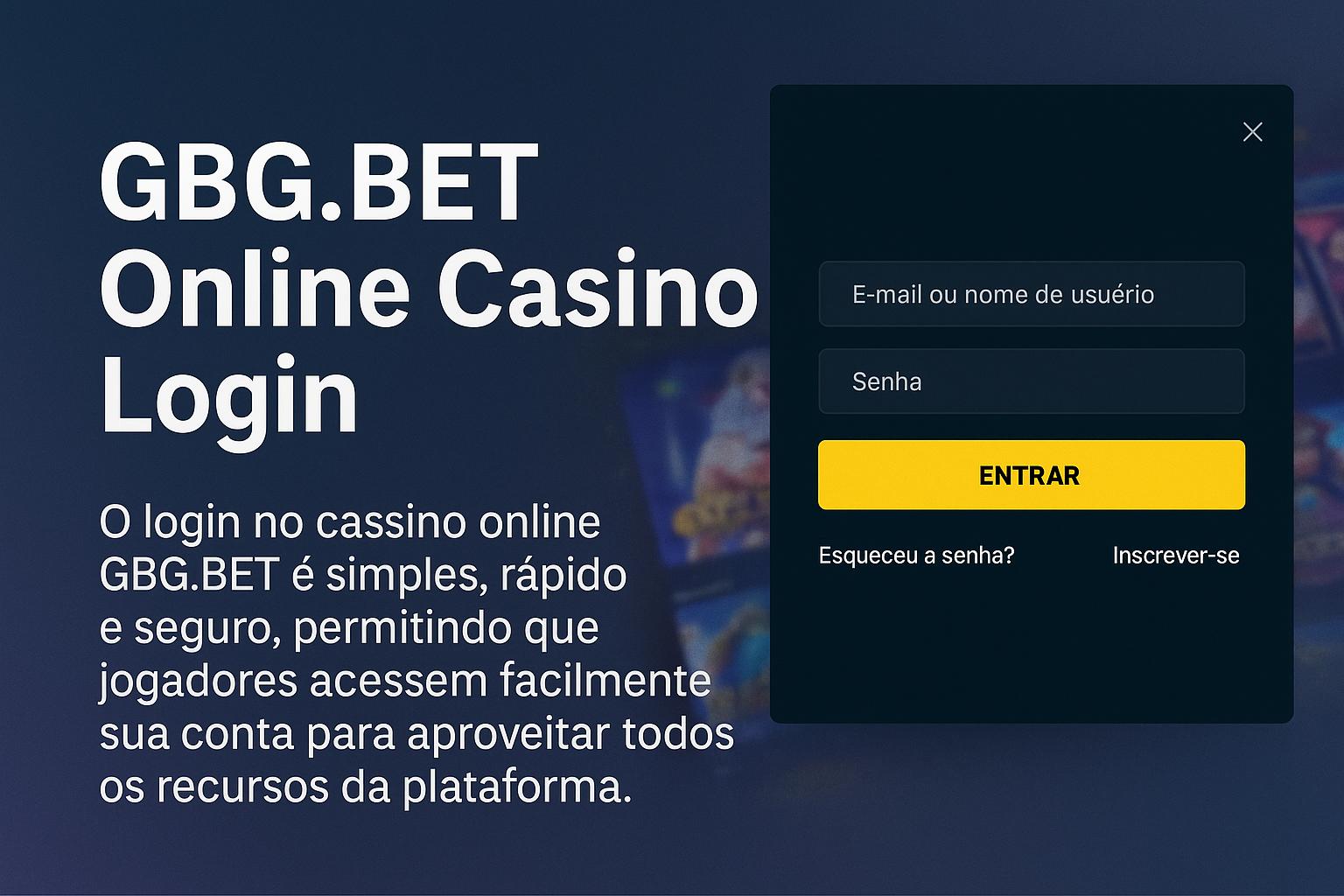 Criar uma nova Conta no plataforma GBG.BET
